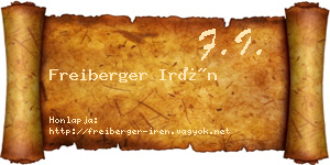 Freiberger Irén névjegykártya